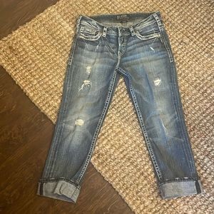 Women’s Silver Distressed jeans like new